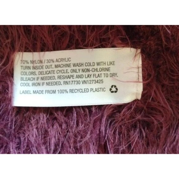 A New Day Sweater Womens XS Merlot Long Sleeve Eyelash Shaggy High Low Hem - Picture 7 of 9